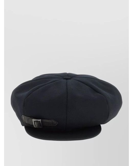 Yohji Yamamoto Black Eight Panel Casquette Hat Round Crown for men