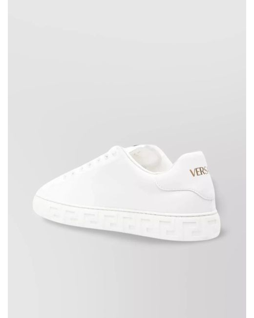 Versace White Leather Low-Top Sneakers for men