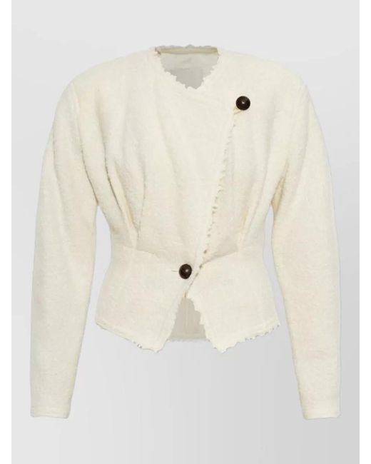 Isabel Marant Natural Suna Wool Blend Waist Jacket