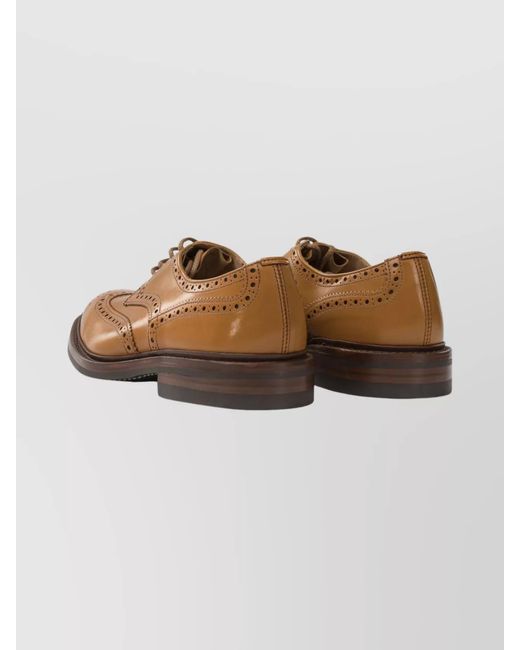 Tricker's Brown Leather Derby Shoes for men