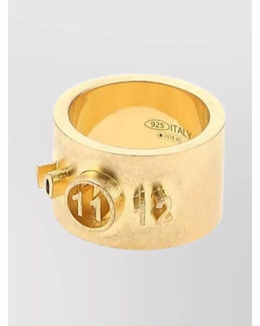 Maison Margiela Metallic 925 Band Ring With Raised Logo for men