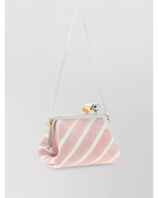 Jacquemus Pink Berlingot Striped Patchwork Top Handle Bag