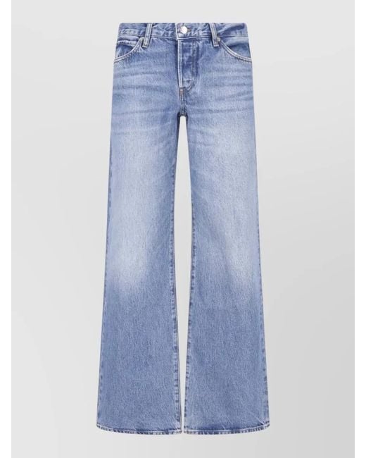 FRAME Blue High Waist Wide Leg Denim Jeans