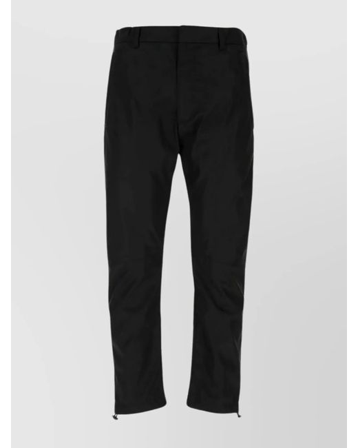 Prada Black Nylon Cropped Trousers for men