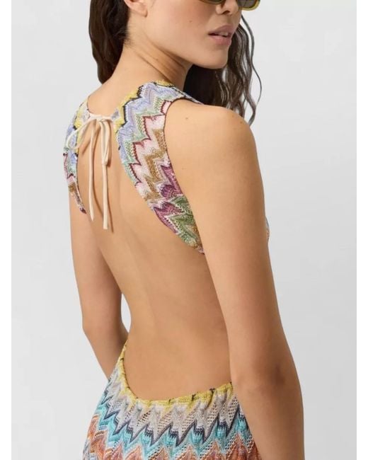 Missoni White Beachwear Sleeveless Backless Wide Leg Jumpsuit