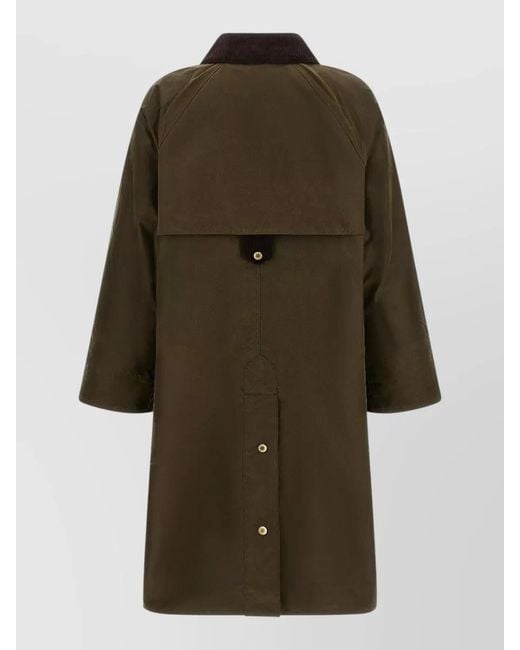 Barbour Green Kirklees Jacket Long Sleeves Corduroy Collar