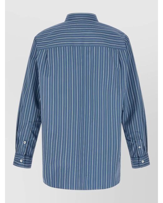 A.P.C. Blue Malo Shirt Long Sleeves Striped Chest Pocket for men