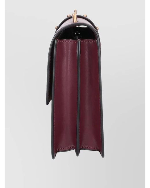 Pinko Purple Love Bag Leather Clutch Bag