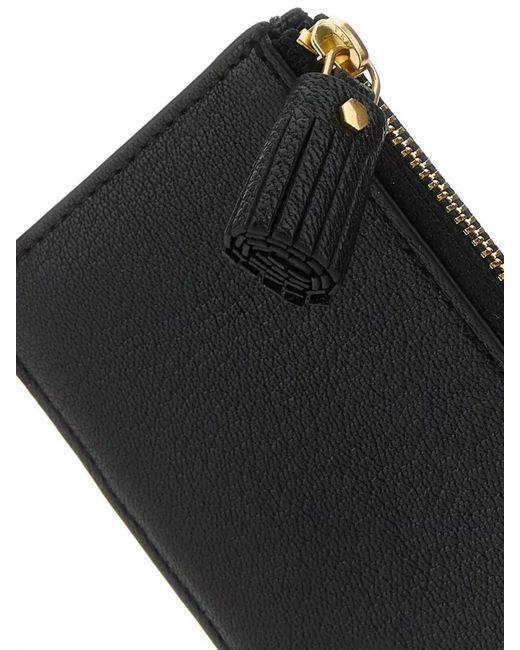 Anya Hindmarch Black Embellished Eyes Leather Cardholder