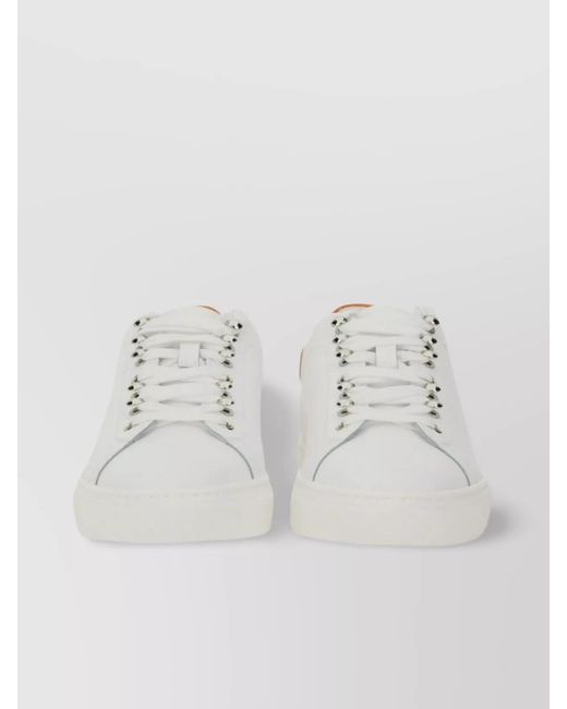 Moschino White Leather Low-Top Sneakers for men