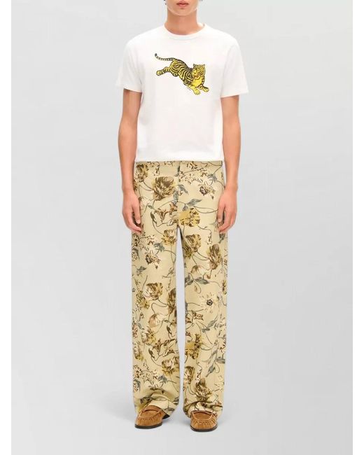 KENZO White Tiger Graphic Crew Neck T Shirt for men