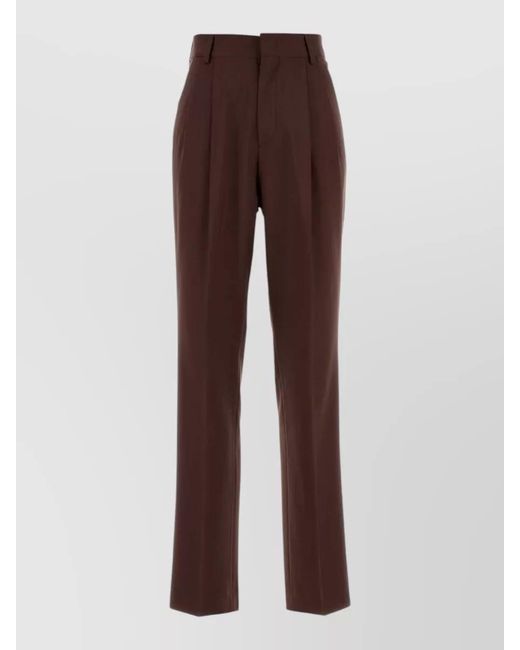 ARMARIUM Brown Celia Wool Tailored Pant Belt Loops