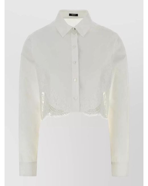 Versace White Cotton Poplin Shirt for men