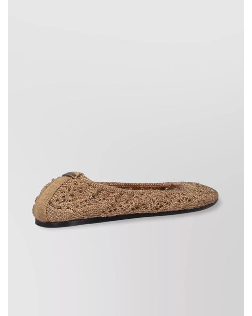 Isabel Marant White Crochet-Knit Ballerina Shoes