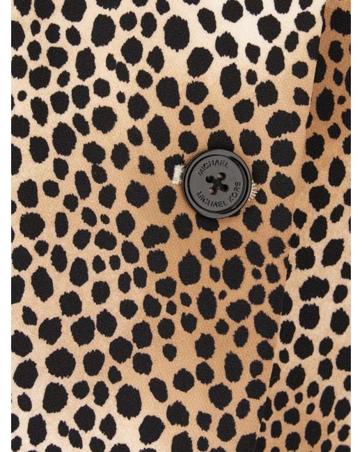 Michael Kors Black Blazer Animal Print Front Pockets