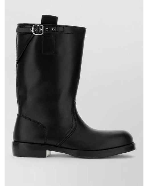 Dries Van Noten Black Leather Boots for men
