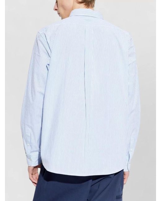 KENZO White Seersucker Cotton Casual Shirt for men