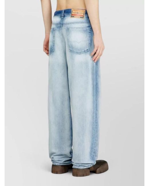 DIESEL Blue Straight Trousers for men