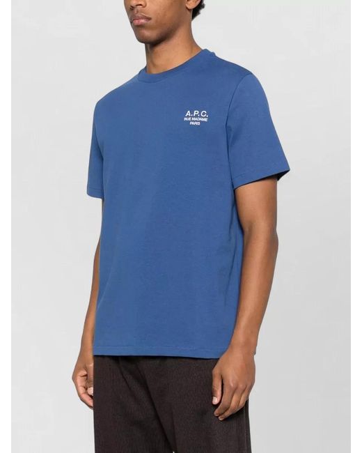 A.P.C. Blue Cotton Straight-Fit T-Shirt for men