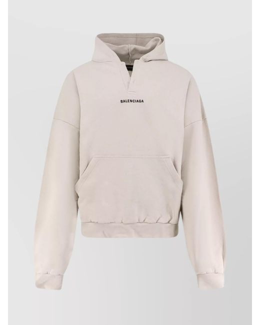 Balenciaga Natural Cotton Hooded Sweatshirt for men