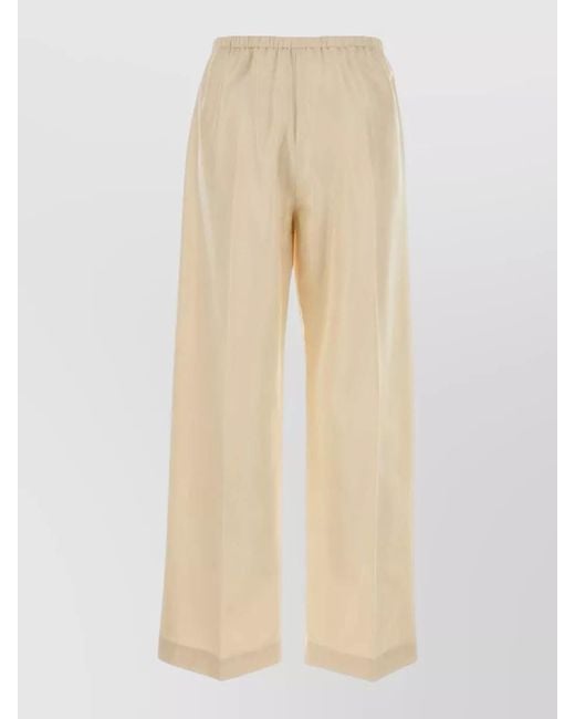 The Row Natural Silk Beta Pant Full Length Wide Leg