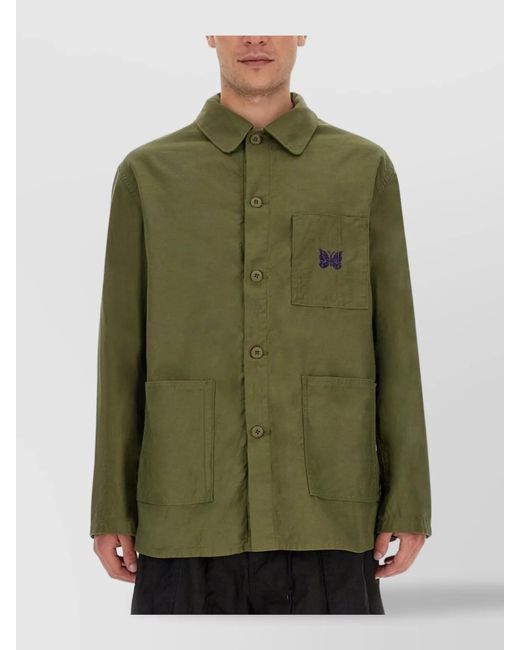 Needles Green Oversized Shirt Jacket for men