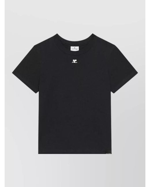 Courreges Black Logo Cotton Skirt Crew Neck Design