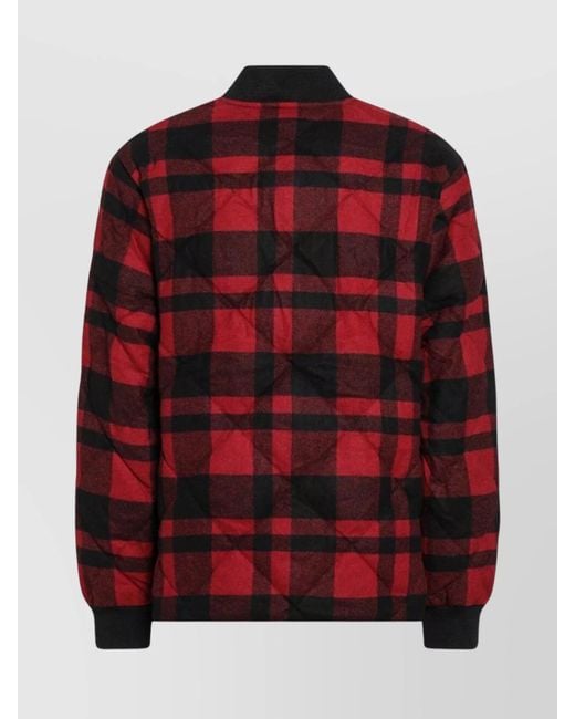 Polo Ralph Lauren Red Plaid Check Quilted Bomber Jacket for men