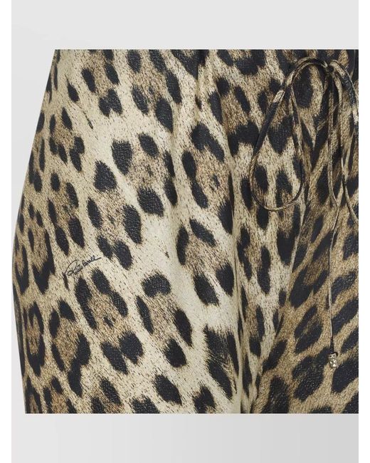 Roberto Cavalli Multicolor Silk Leopard-Print Wide-Leg Trousers