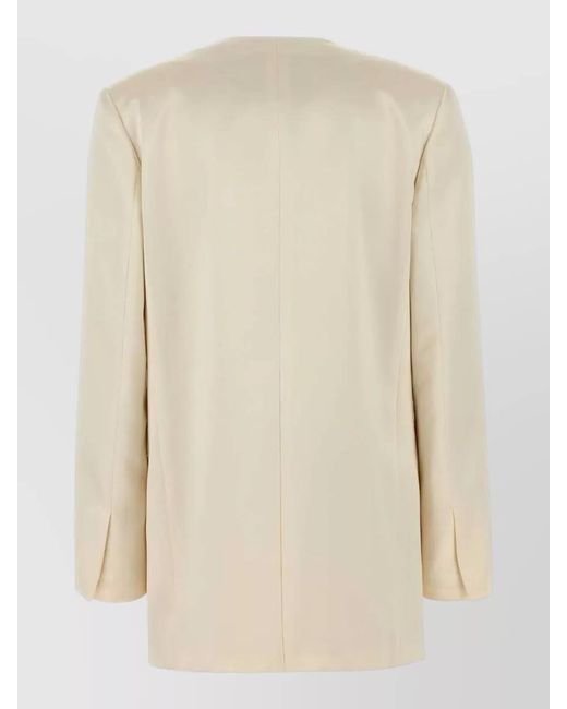 Alberta Ferretti Natural Satin Blazer
