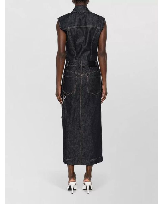 Sportmax Black Denim Midi Dress
