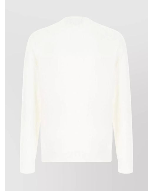 Polo Ralph Lauren White Cotton Sweater With Ribbed Cuffs And Hem for men