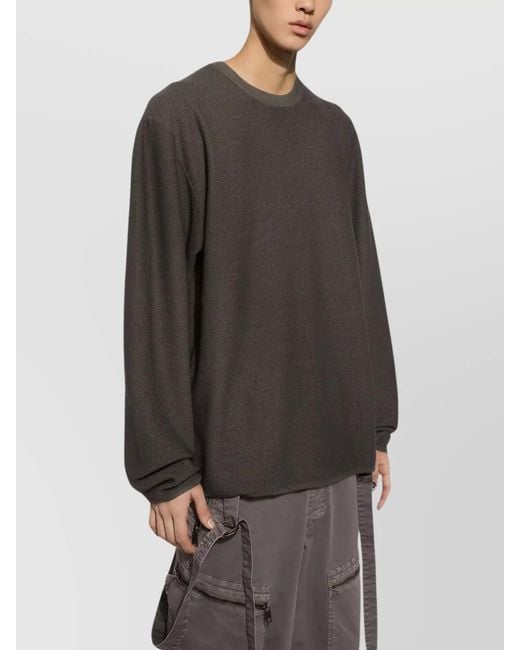 Dolce & Gabbana Gray Cotton Fine-Knit Crew-Neck Sweatshirt for men