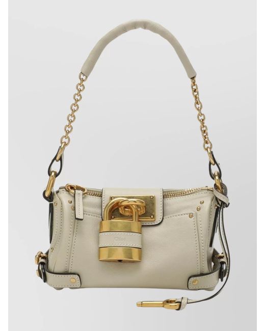 Chloé White Paddington Small Leather Shoulder Bag