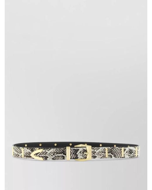 Pinko Multicolor Python Belt Adjustable Length Snake Print Studs