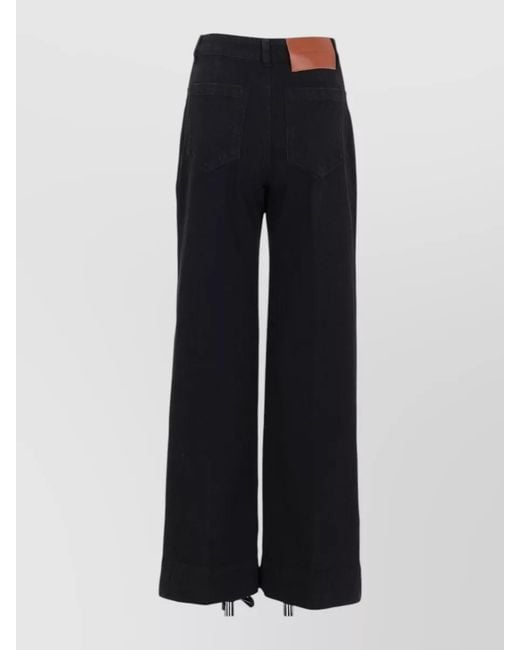 Victoria Beckham Blue Alina Wide Leg Jeans Belt Loops Pockets