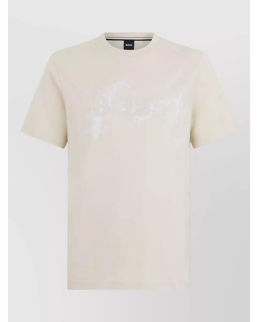 Boss Natural Short Sleeve Cotton Crew Neck T-Shirt for men