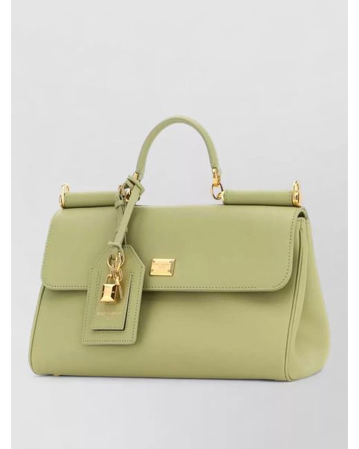 Dolce & Gabbana Metallic Leather My Sicily Shoulder Bag Padlock