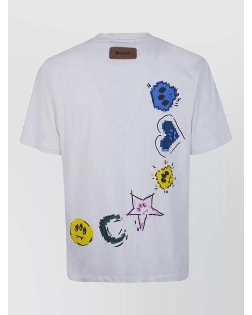 Barrow White Jersey T Shirt Crew Neck Graphic for men