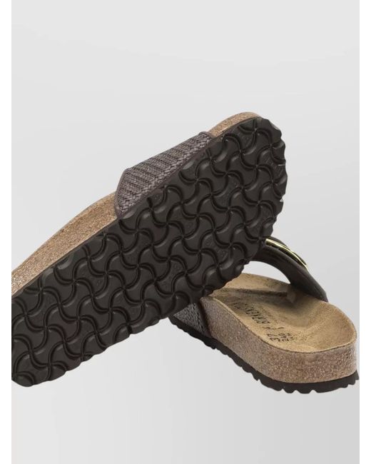 Birkenstock Multicolor Madrid Raffia Sandals Big Buckle Low