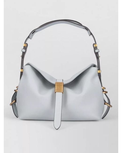 Pinko Gray Shoulder Bag Adjustable Detachable Tone Hardware