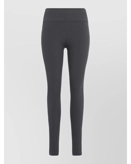Live The Process Gray Ribbed High-Rise Leggings