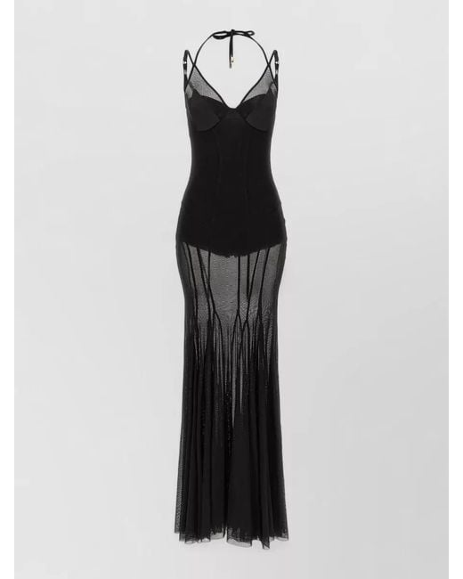 Elisabetta Franchi White Beach Maxi Dress Mesh Sheer Cutout
