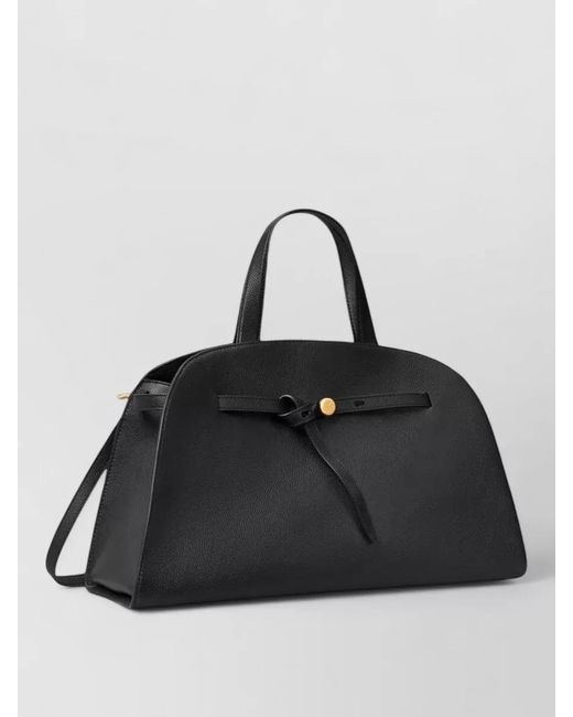 Tory Burch Black Romy Leather Tote Bag Top Handles
