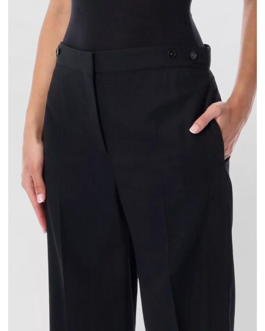 Stella McCartney Black Tailored Tuxedo Pants High Waist Wide Leg