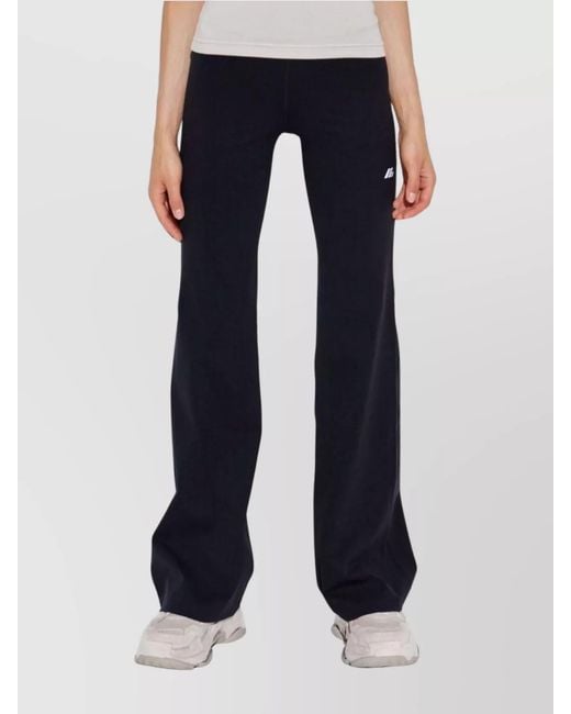 Balenciaga Blue Logo Print Flared Trousers