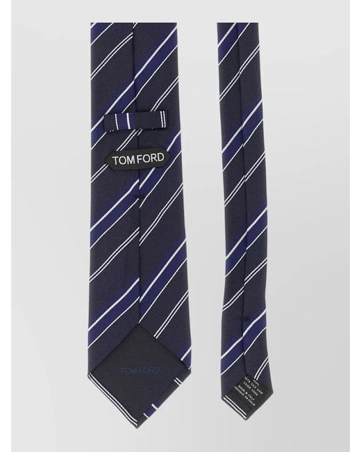 Tom Ford Blue Diagonal Stripe Tie Adjustable Length Formal for men