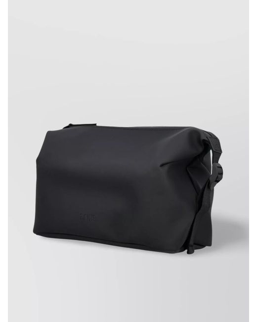 Rains Black Hilo Waterproof Travel Bag With Adjustable Strap for men