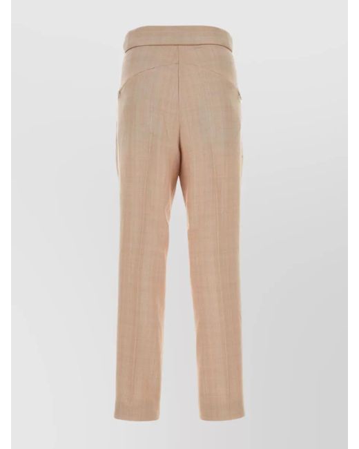 Needles Natural Checked Cropped Trousers