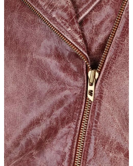 DIESEL Brown Textured Coat Zip Pockets Notched Lapels